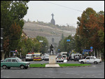 Mother Armenia Statue towering over the city