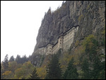 Sumela monastery, high up on a rock cliff