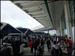 Buses at the gates, ready for boarding