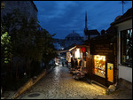 Safranbolu market and mosque at evening time