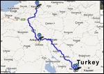 Safranbolu to Goreme Route Map (580 km)