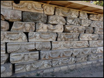 Friezes decorated with garland design