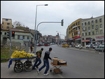 Banana vendor in old city street, Izmir