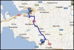 Selcuk to Izmir Route Map