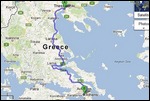 Route Map - Thessaloniki to Athens