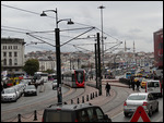 Tram and skyline from Galata
