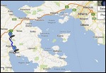 Route Map - Nafplio to Mykinues