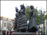 Contemporary statue in front of La Linea church