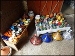 Traditional tagine pot with colorful stoneware lid