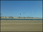 Kite surfers on the bay on the Dakhla peninsula