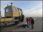 In front of the Repair Car on arrival at Choum