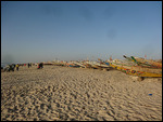 Fishing boats by the Atlantic Ocean