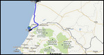 Route Map - Nouakchott to Saint-Louis (200 km)