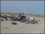 Discarded tires and electronics