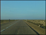 Road heading south in Western Sahara