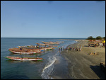 Boats departing for Banjul from Barra