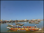Colorful fishing boats on the eastern side