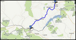 Route map Lusaka to Livingstone (480 km)