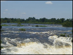 Zambezi River just meters above the falls