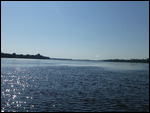 Note mist rising from the falls on the horizon
