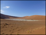 Deadvlei salt pan with desiccated acacia trees