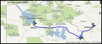 Route Map - Bulawayo to Maun (680 km)