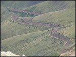 View of Sani Pass road from the ridge