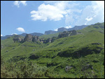 Overhanging rock formations close to the border