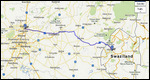 Pretoria to Swaziland (345 km)