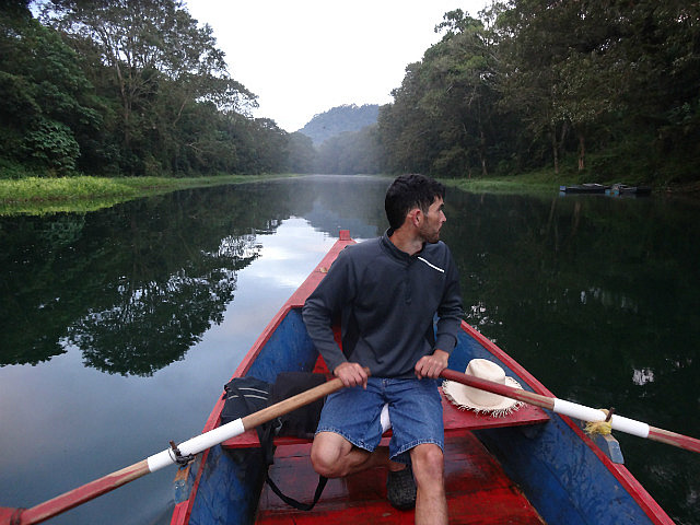 Rolando at the oars