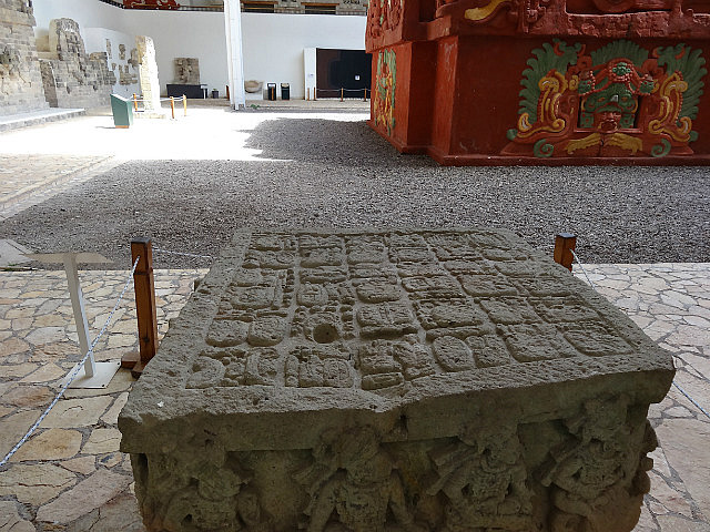 Museum - Altar Q top containing glyphs