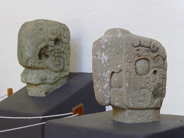 Museum - Macaw heads from Ball Court