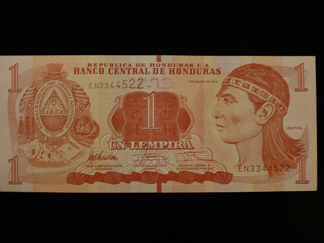 Currency named after Lempira the warrior