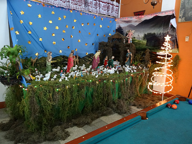 Nativity scene in Guatemala restaurant