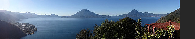 Lake Atitlan and Three Volcanoes panorama