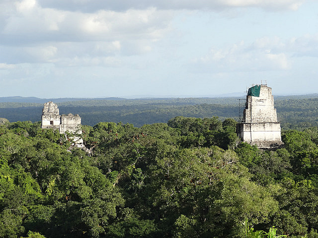 Templos I, II, III viewed from Templo IV