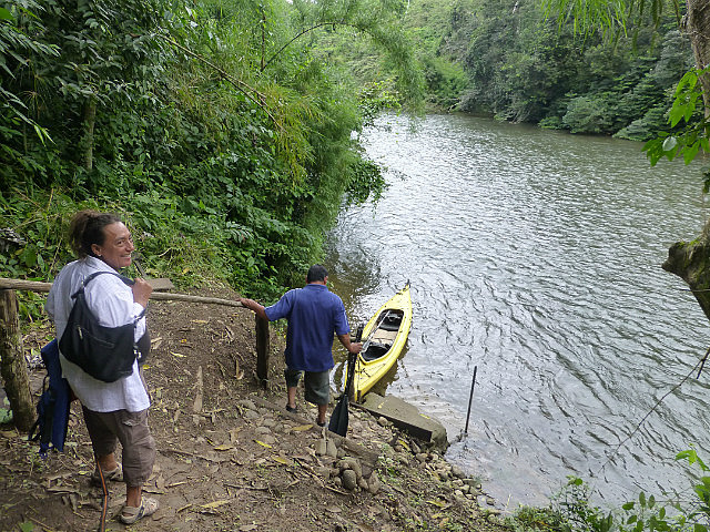 Descending to the Macal river with Mrs. David 