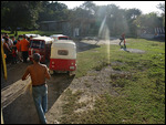 Town enroute - Bajajs waiting to pickup