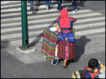 Colorful attire of roadside vendor