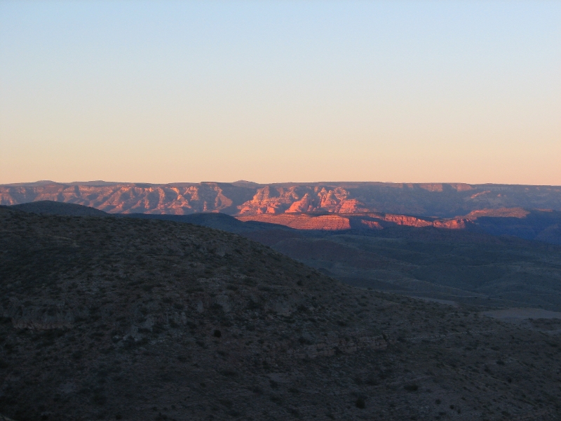 IMG_0828.JPG - From Jerome, view of a red rock mesa at sunset.