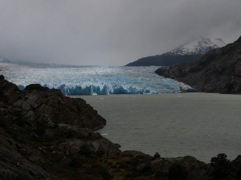 P1090214.JPG - Day 4: 11:45 am: The rain stopped briefly to allow the sun to light up Glacier Grey, now really close