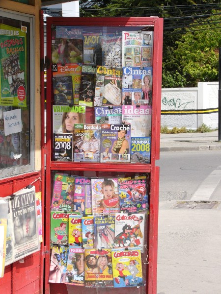 P1090280.JPG - 1:45 pm: News Stand in Punta Arenas...the southernmost large city in the world.