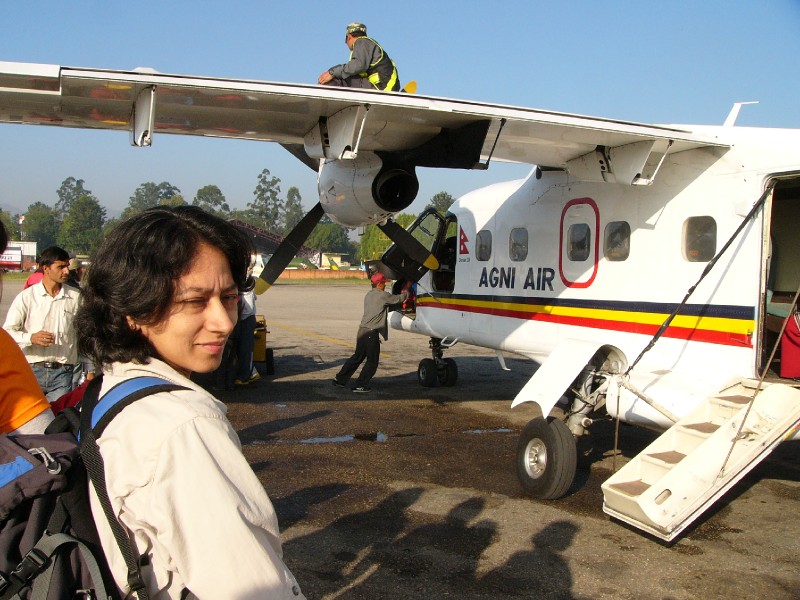 P1100407.JPG - Kathmandu airport: Waiting to board the Agni Air (Dornier 228 aircraft) flight to Lukla