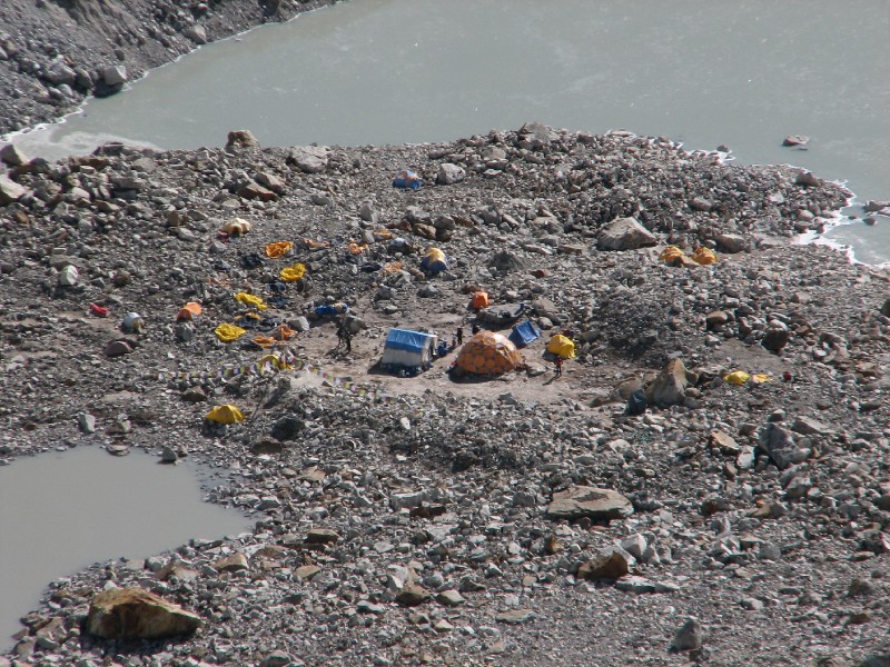 IMG_8324.JPG - Pumori Base Camp. Unlike the Everest Base Camp, there is activity here