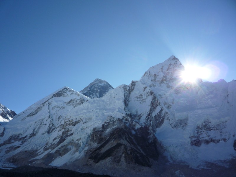P1000617.JPG - Sun rises over Nuptse's shoulder
