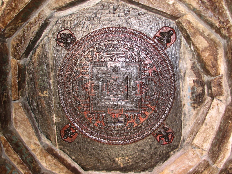 IMG_8488.JPG - Kalachakra mandala carved into the ceiling